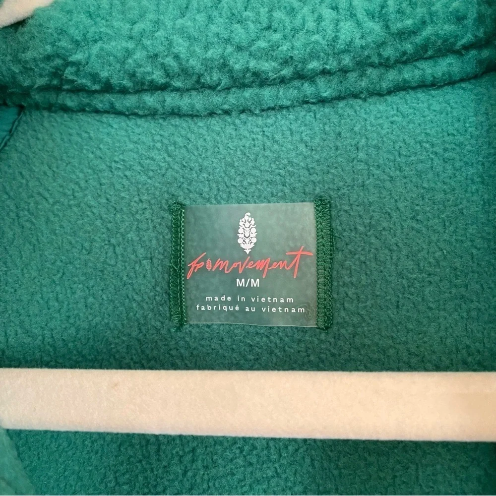 NWT Free People Movement Hit The Slopes Fleece Jacket Green Glow Medium